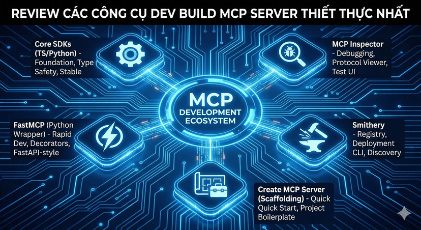 Review chi tiết các công cụ thiết thực nhất để Dev tự build MCP Server hiện nay